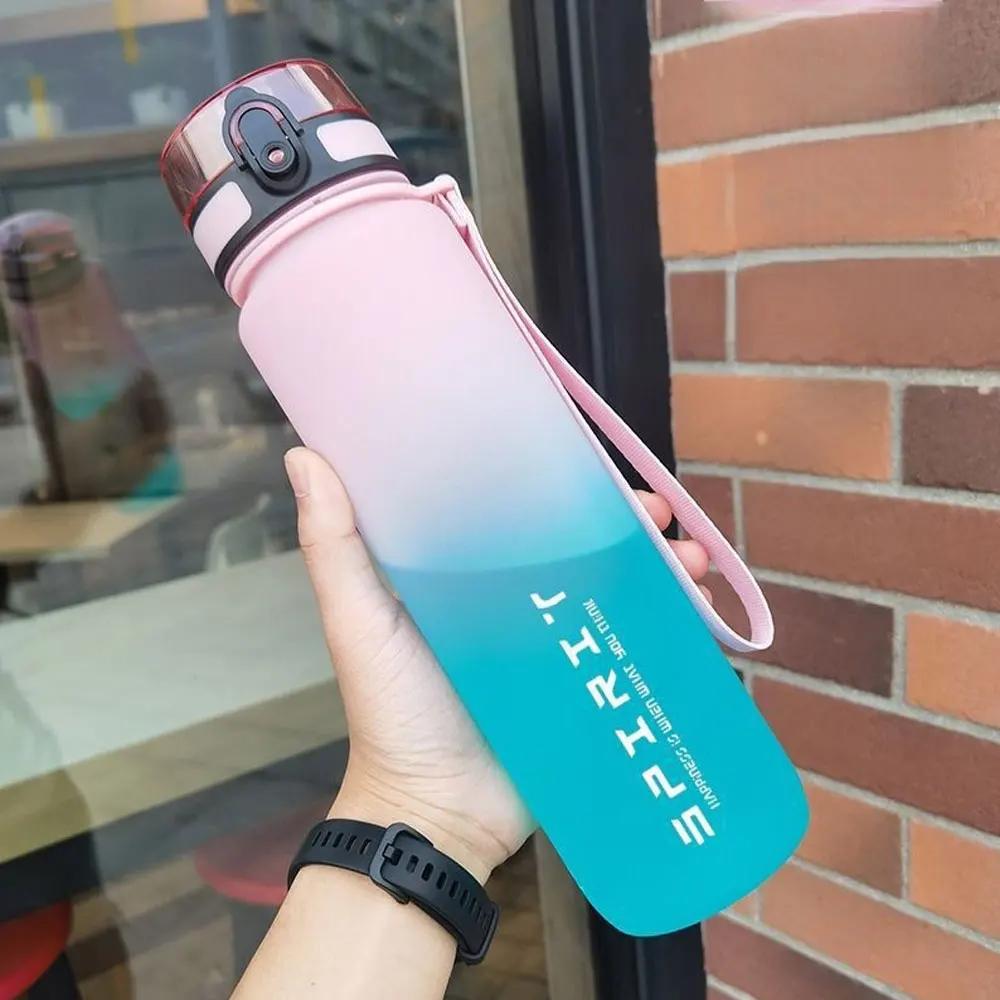 650ML/1000ML Large Capacity Sports Water Bottle Travel Gym Jugs Motivational Leak Proof Portable Reusable Plastic Cups Outdoor
