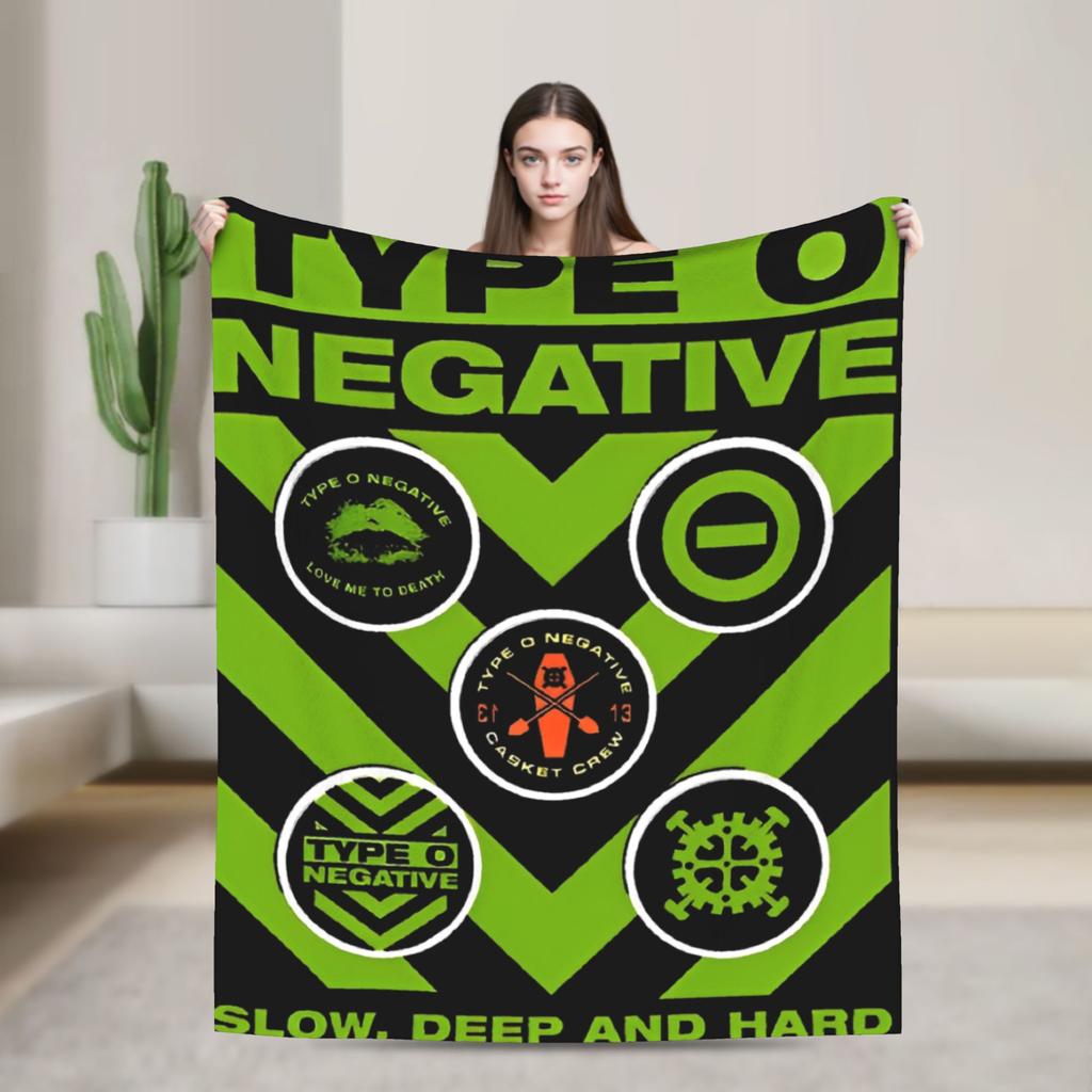 Type O Negative Rock Band Blanket Music Album Fuzzy Funny Breathable Throw Blanket for Bedroom Autumn/Winter Office