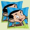 Mr. Bean Pillow Covers Cartoon Sofa Decorative Home Double-Sided Printing Short Plush Cute Cushion Cover