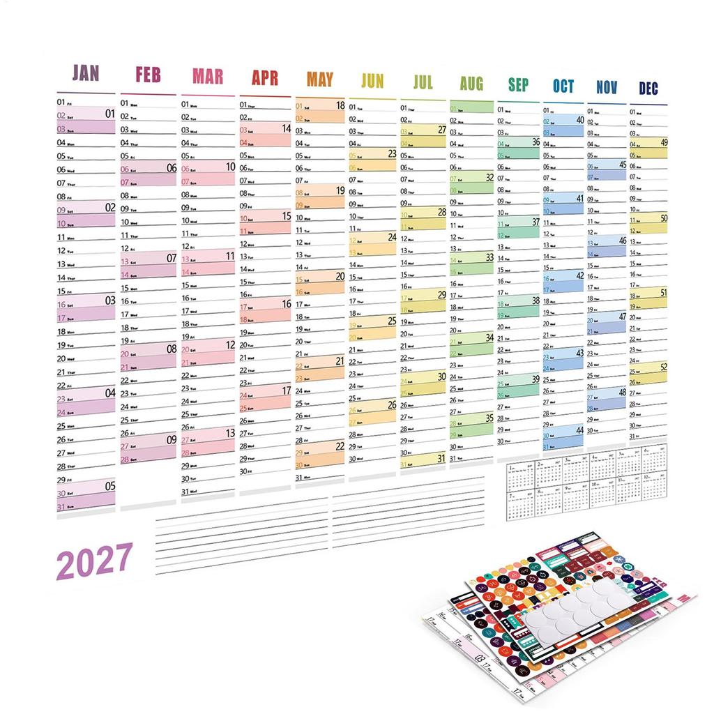 1117 Calendar Large Wall Calendar 161 Days Planner Sheet To Do List Check-In Plan Daily Weekly Agenda Schedule Organize Planning