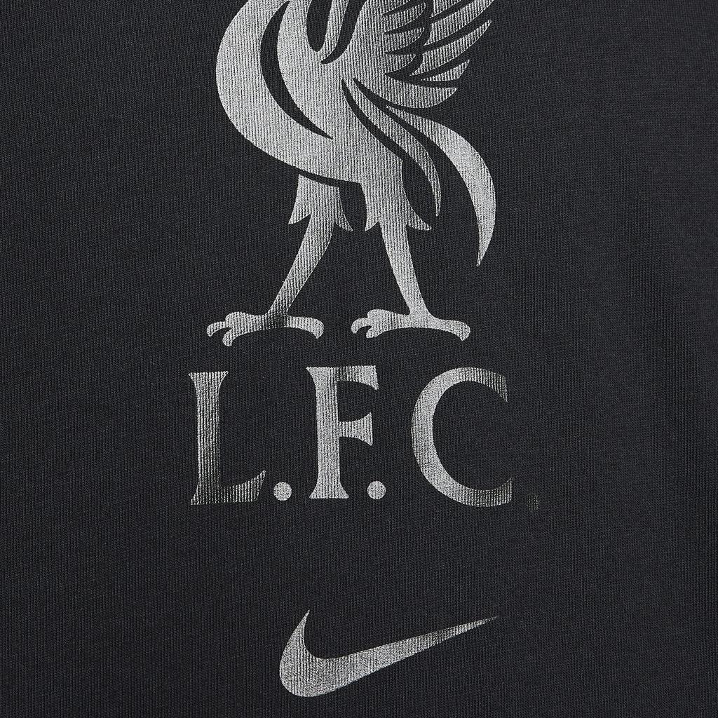 Nike Liverpool FC Graphic Print Crew Neck Casual Short Sleeve T-Shirt Men Tops Black DM3482-013