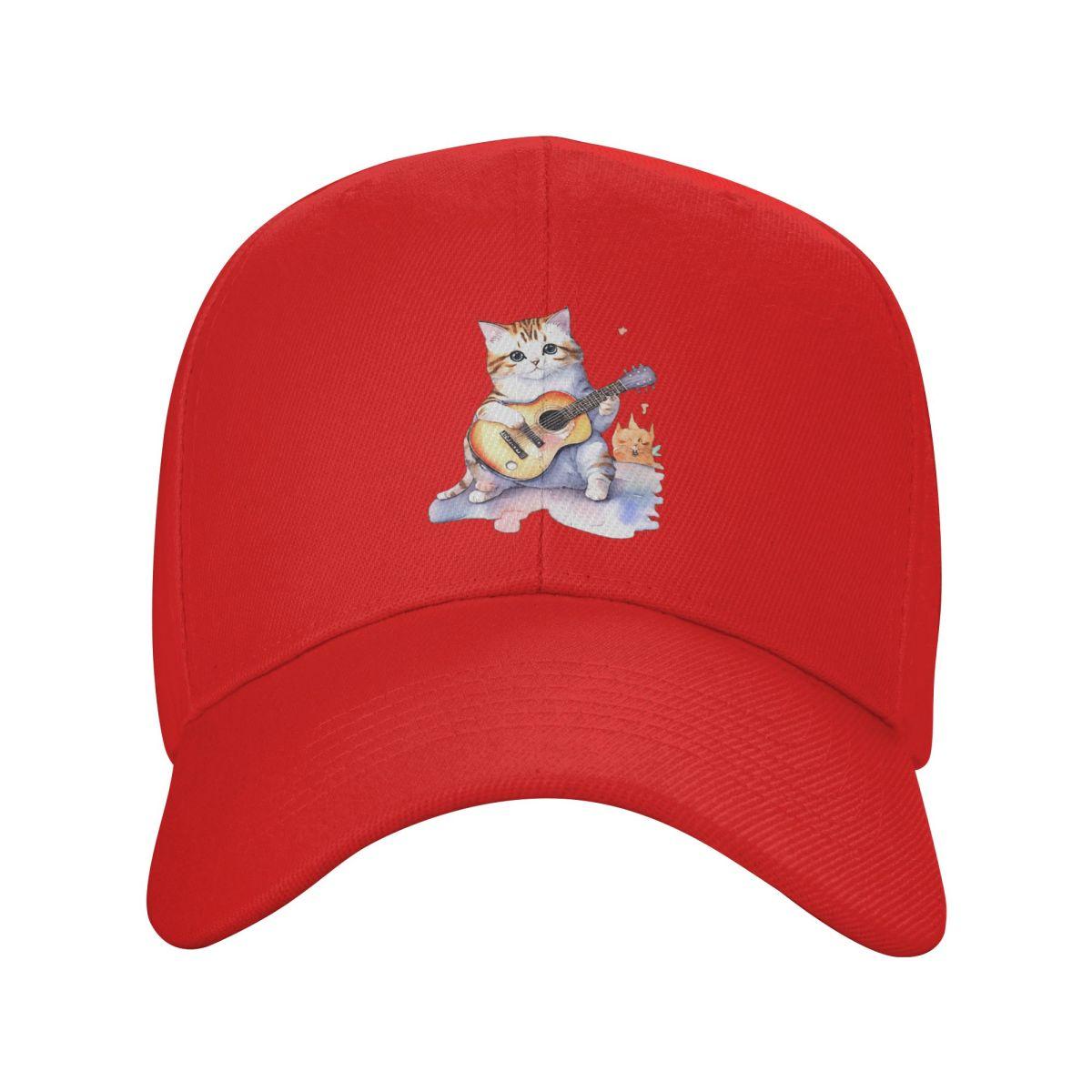 

Кот-рокер играет на гитаре Мультяшный гитарный кот Бейсболки Snapback Мужские Женские Шляпы Повседневная Кепка Хип-хоп Бейсболка Кепка One Size