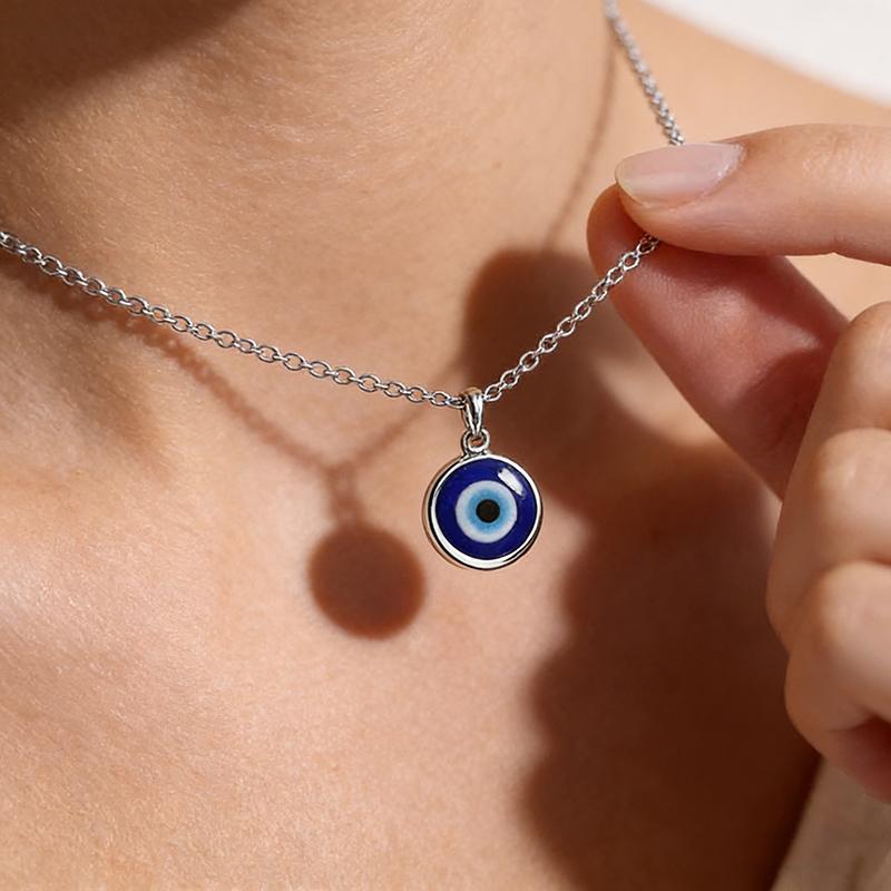 Lucky Blue Eye Evil Eye Pendant Necklace Stainless Steel Glass Charms Necklaces Jewelry For Women Jewelry Accessories Gifts