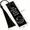 1pc Black Metal Bookmark with Tassel Pendant, Ideal Birthday & Christmas Gift for Novel Fans & Bookworms Reading Accessory