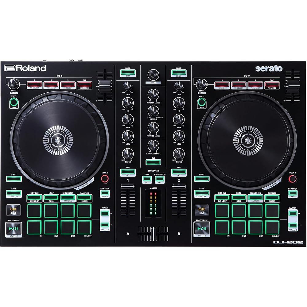 Roland Roland DJ Controller DJ-202 Serato DJ Compatible with PCDJ TR-909/TR-808/TR-707/TR-606 Sou...