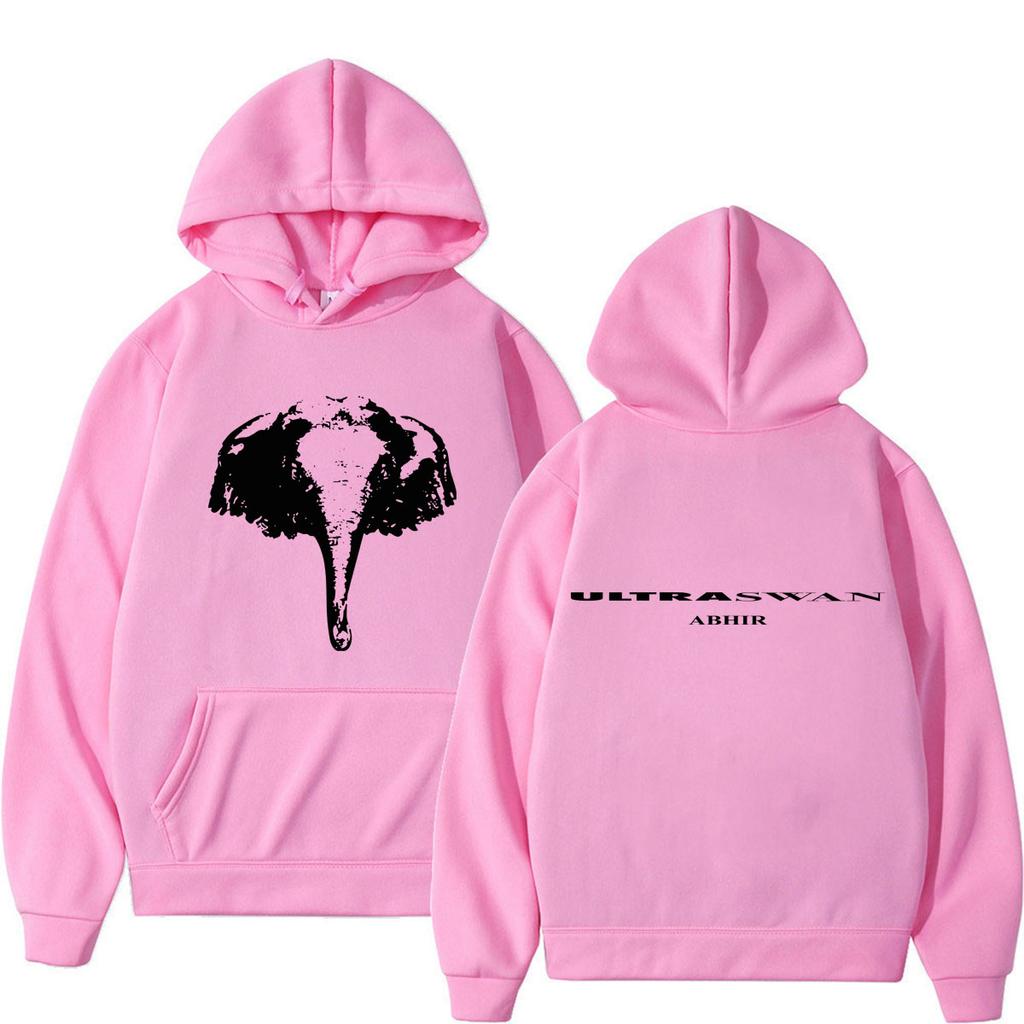 Raper Abhir Ultraswan Trasa Koncertowa Bluza z Kapturem Merch Męska Damska Modne Bluzy Luźna Codzienna Vintage Długi Rękaw Pulower