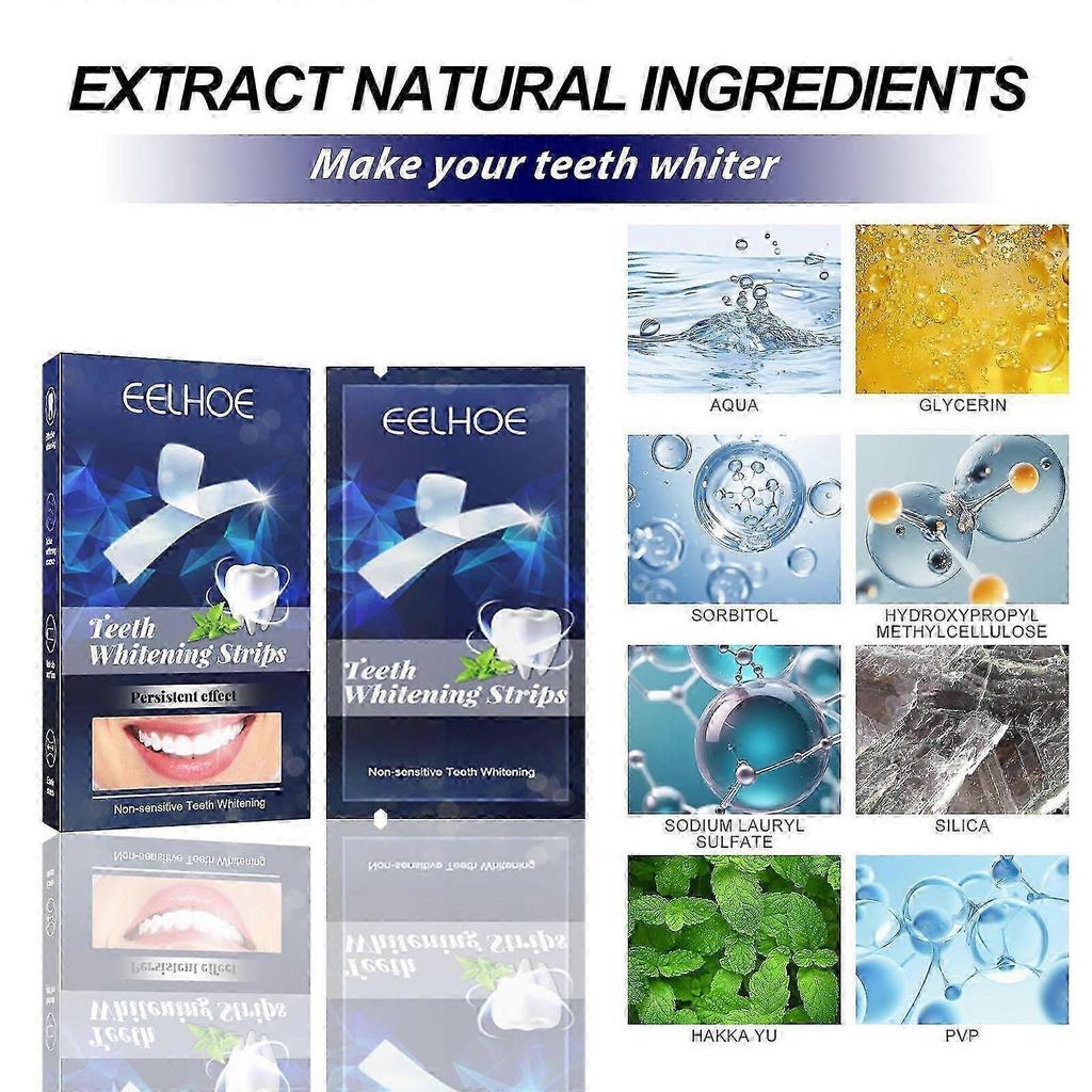 7Pcs Teeth Whitening Strips for Sensitive Teeth, Teeth Whitener, Peroxide Free, Deep Stains Removal, Enamel Safe Non-Slip Dry Strip Technology for Whi