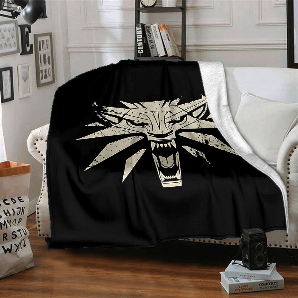 1pc Wolf Head Blanket Lightweight Flannel Blanket Throw Blanket For Sofa, Bed, Travel, Camping, Livingroom, Couch, Chair, And Bed yy2509026177