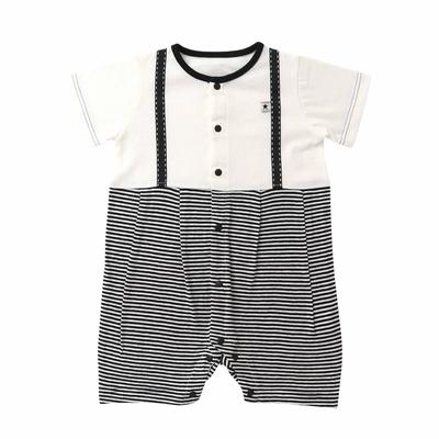 De Jersey Border Shortalls for Newborns and Baby [Cream Coco] Spring/Summer Suspender-Style Babies, Cool, Stylish, Cute, Stylish, Coveralls, Simple,