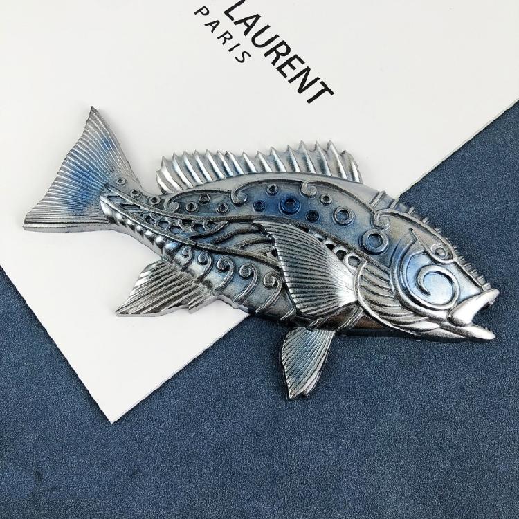 Soft Silicone Mold for DIY Craft Wall Hanging Decorations Embossed Fish Shaped Design Crystal Epoxy Resin Casting Mould