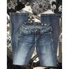 Y2k American Pocket Embroidered Sequin Jeans Harajuku Retro Blue Loose Jeans New Fashionable High Waisted Slim Fit Flared Pants