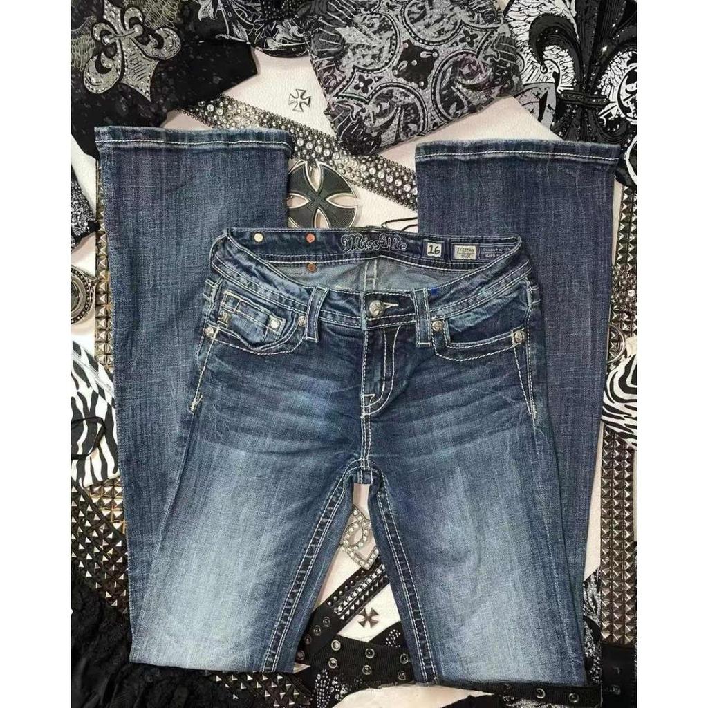 Y2k Amerikanische Tasche Bestickte Pailletten Jeans Harajuku Retro Blaue Lockere Jeans Neue Modische High Waist Schlanke Passform Schlaghosen