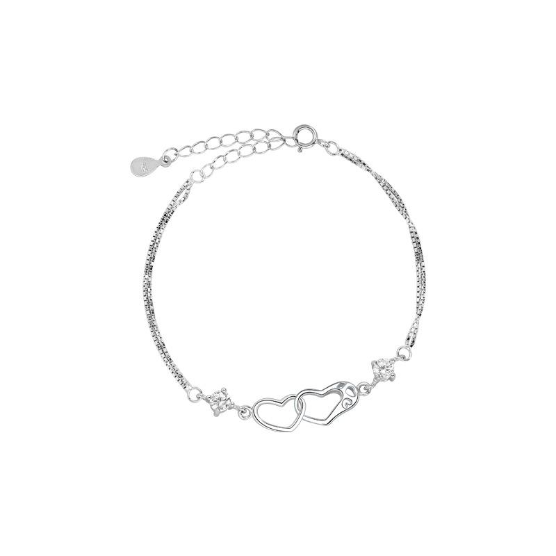 Heart-to-heart Love Bracelet Women's Korean Niche Temperament Versatile Ins Style Design Sense Jewelry Women