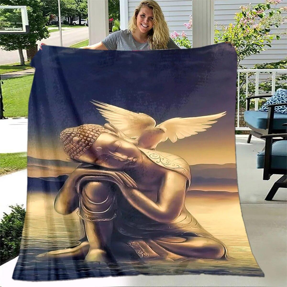 

Будда Шакьямуни, буддизм, вера, религия, мягкое плюшевое одеяло, фланелевое одеяло, одеяло для гостиной, спальни, кровати, дивана, молитвы 75x100cm (30x40inch)