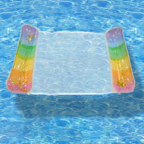 Inflatable Pool Hammock Float PVC Water Hammock Lounge 4 in 1 Saddle Lounge Chair Drifter Lake Beach Float Lounger for Summer Water Fun