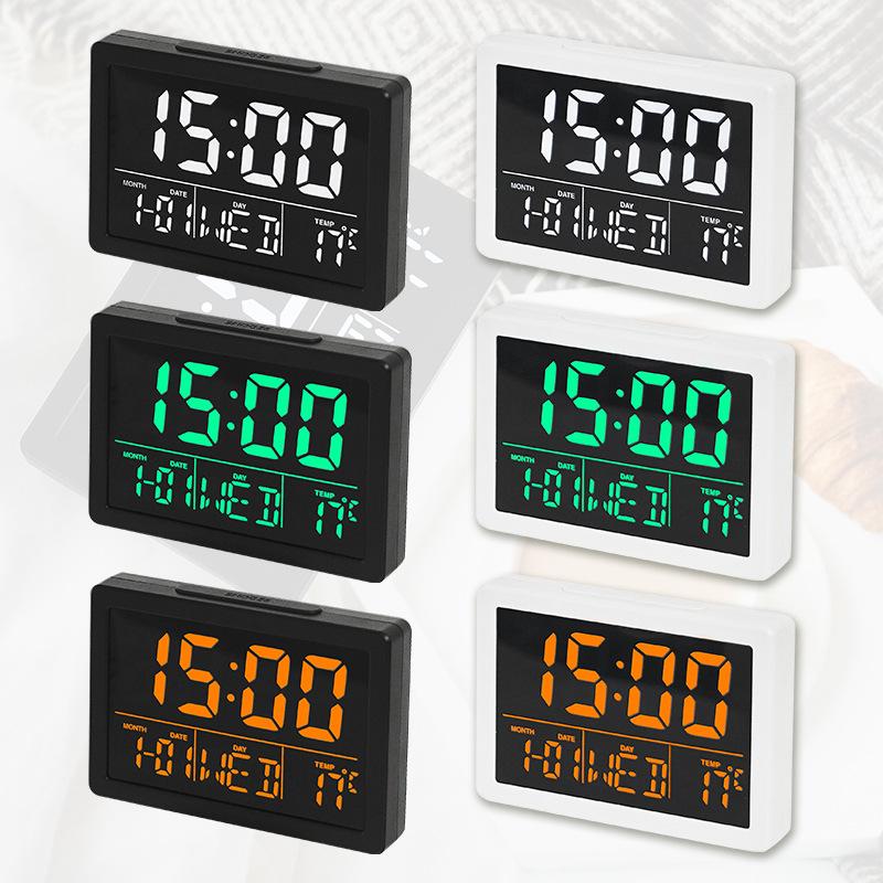 Large screen simple style LED clock Japanese bedside alarm clock practical multi-function electronic clock 1020