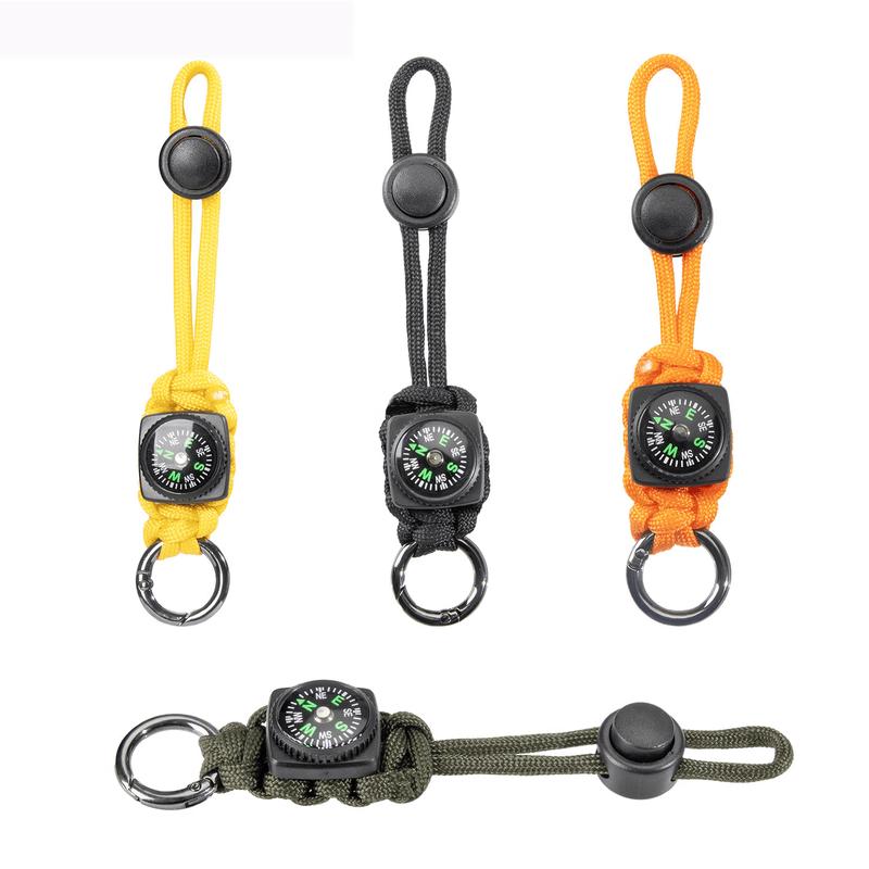Braided Lanyard Keychain with Compass