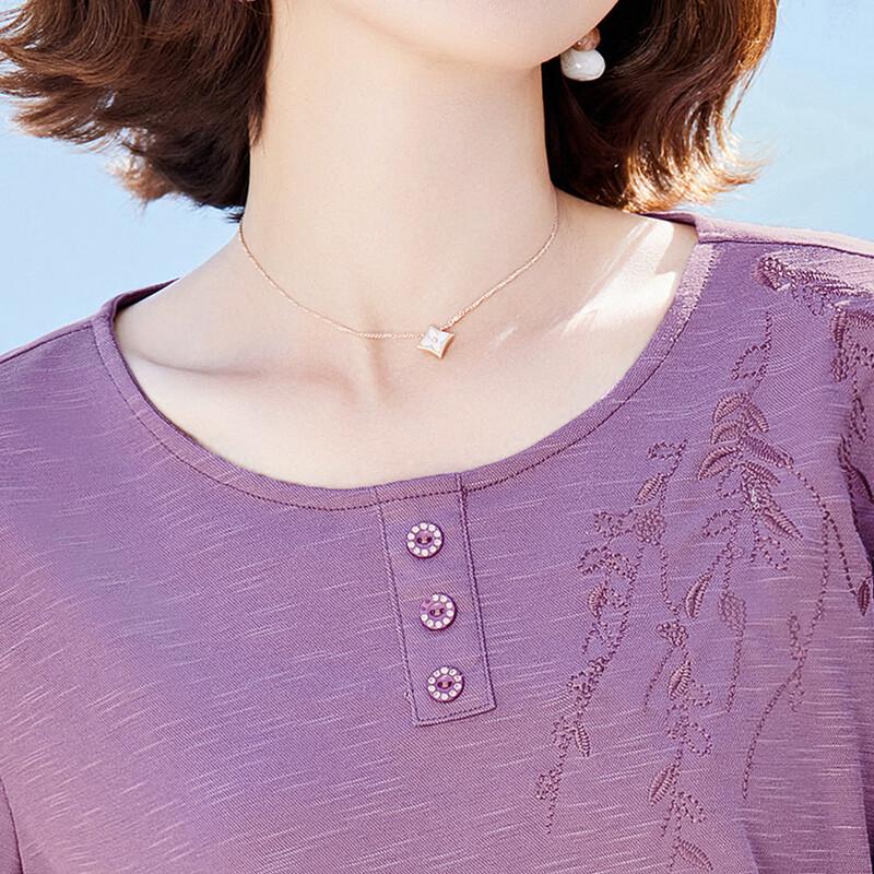 Pasite Women's Loose Fit Round Neck Short Sleeve T-Shirt