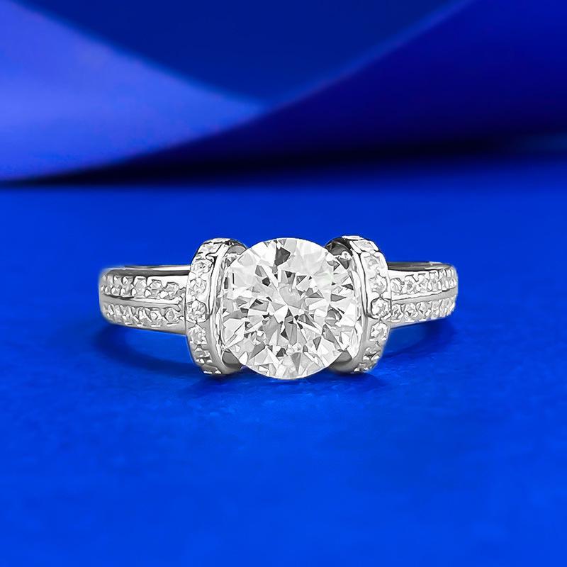 

Elegant S925 Sterling Silver Zircon Ring with Paraiba White & Pink Stones - Sweet Princess Style Size 8