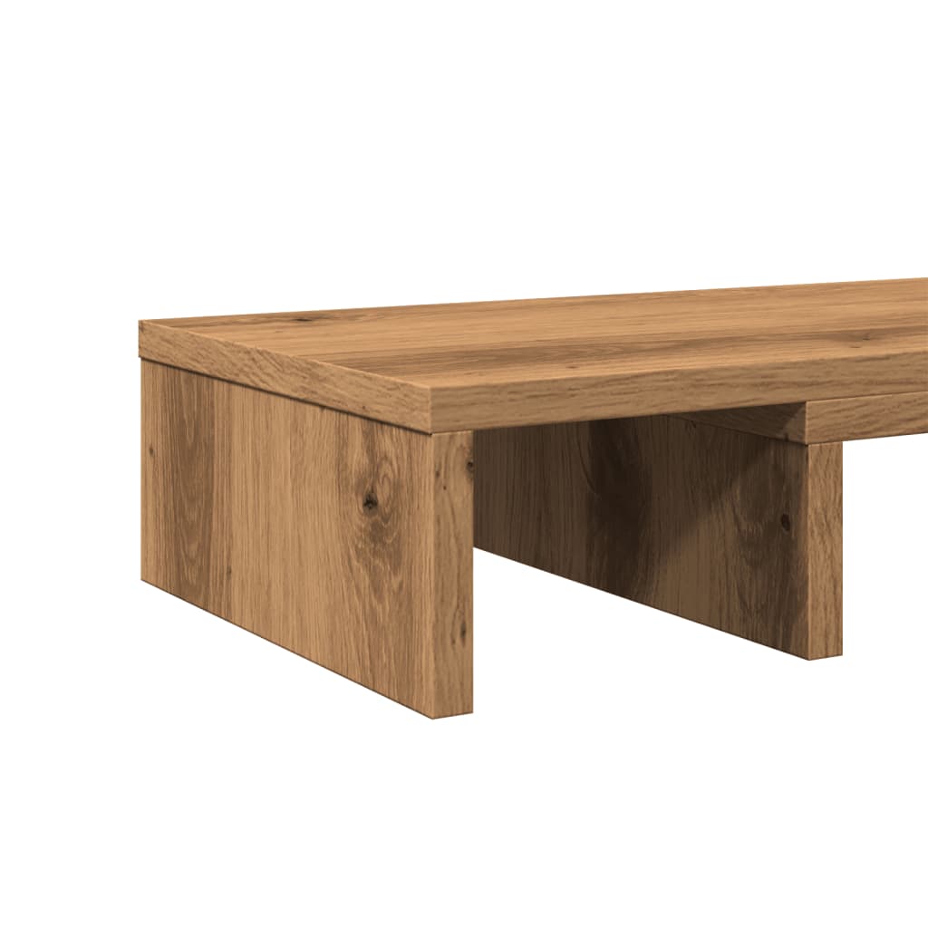 Adjustable Monitor Stand Artisan Oak Finish 80 X 24 X 10.5 Cm