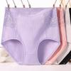 High Waist Women Panties Soft Breathable Underwear Plus Size Briefs Solid Color Lady Underpants