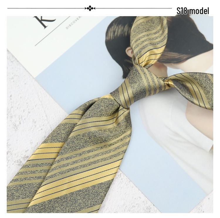 Maillard Style 8CM Retro Beige Coffee Champagne Tie - Korean Casual and Formal Fashion for Men