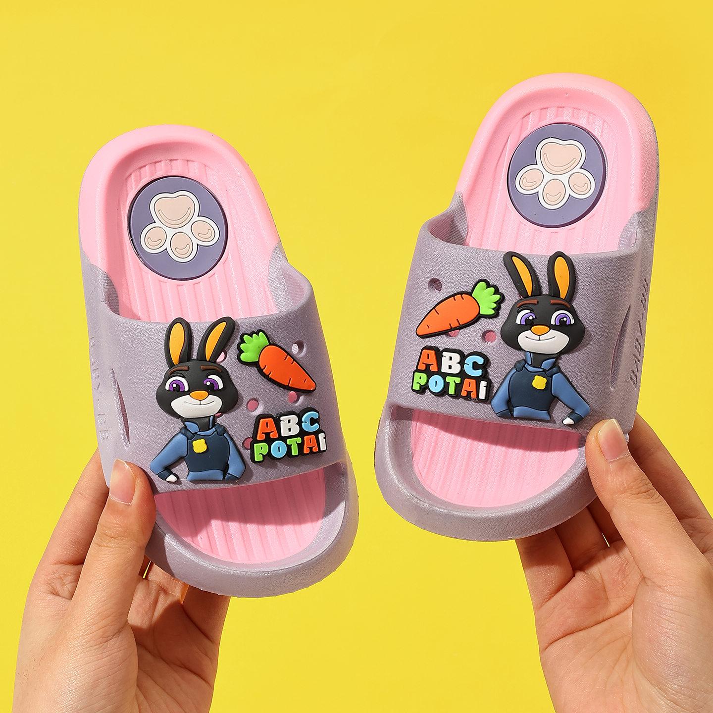 2026 Zootopia Kids Non-slip PVC Soft Sole Slippers