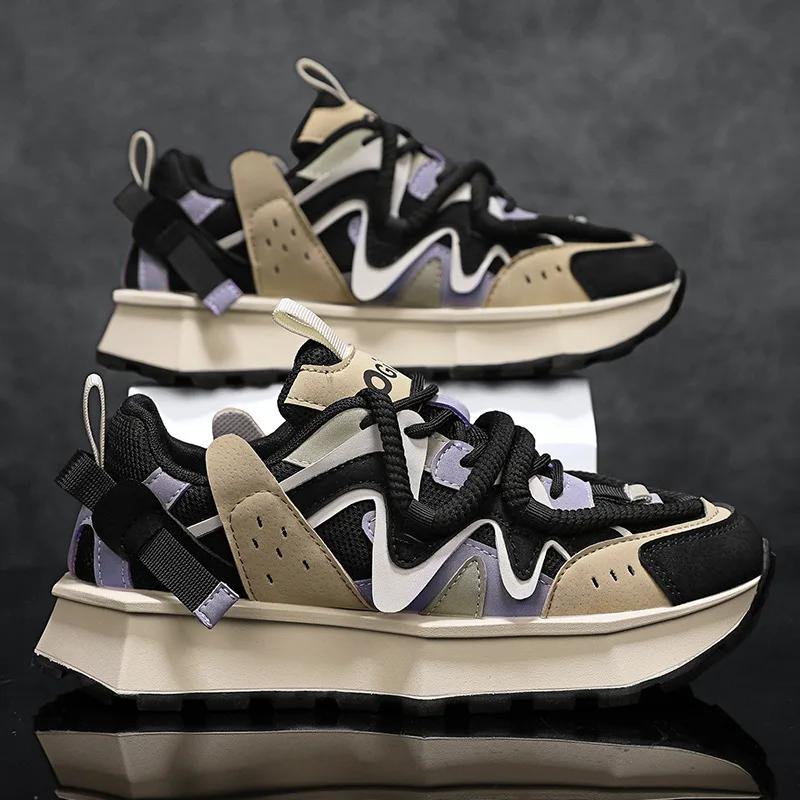 New Exquisite Men's Shoes Thick soled Tall Fashion Casual Shoes Outdoor Anti slip and Wear resistant Running Sports Shoes