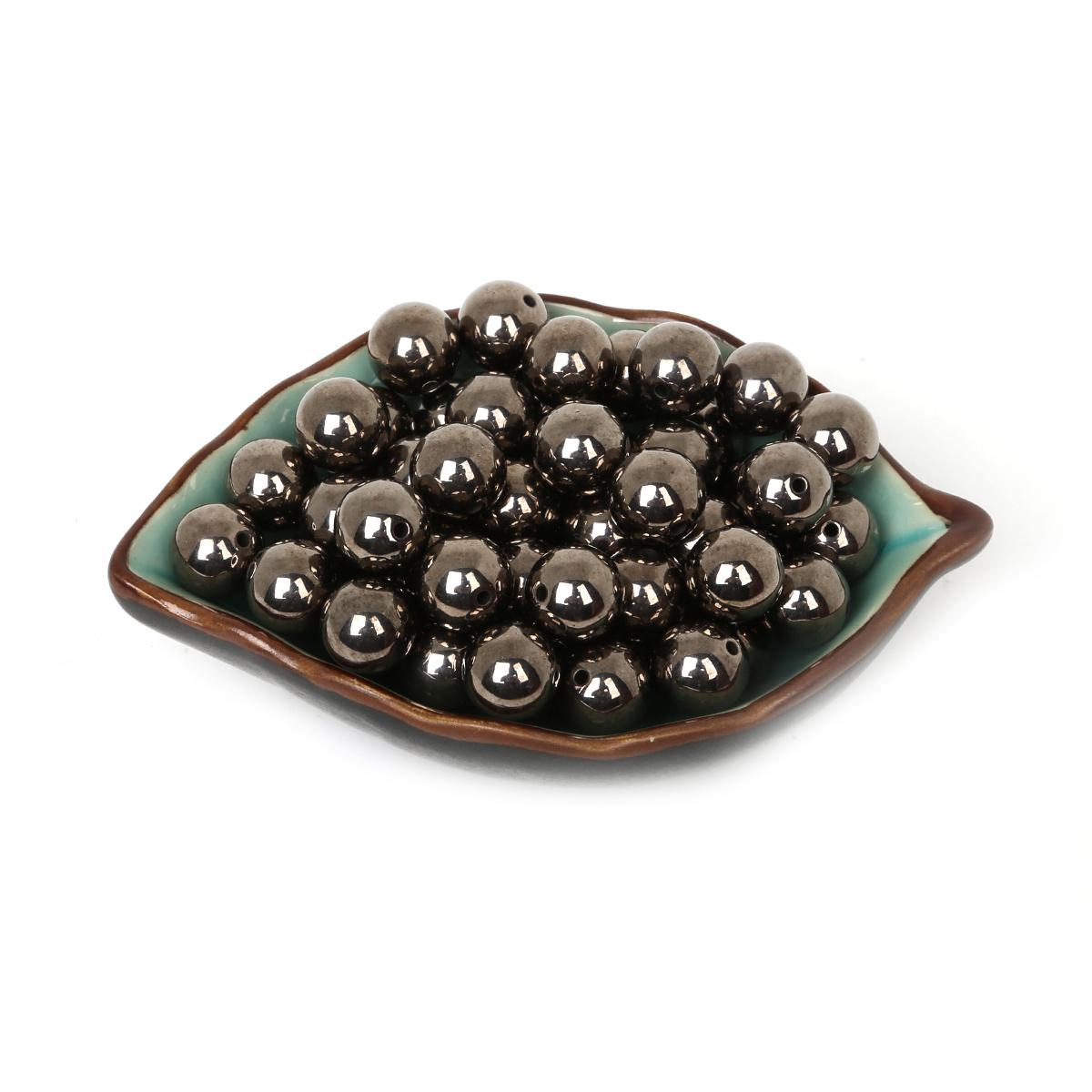 

4, 6, 8, 10, 12 мм, круглые бусины-разделители CCB с позолотой/металлическим покрытием для изготовления ювелирных изделий 12mm 30pcs чёрный