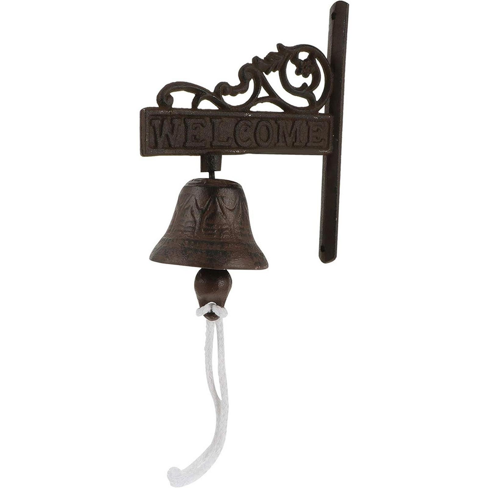 

Retro Outdoor Bell Rustic Vintage Large Iron Wall Mounted Metal Door Bell for Outside Decorative Bells One Size