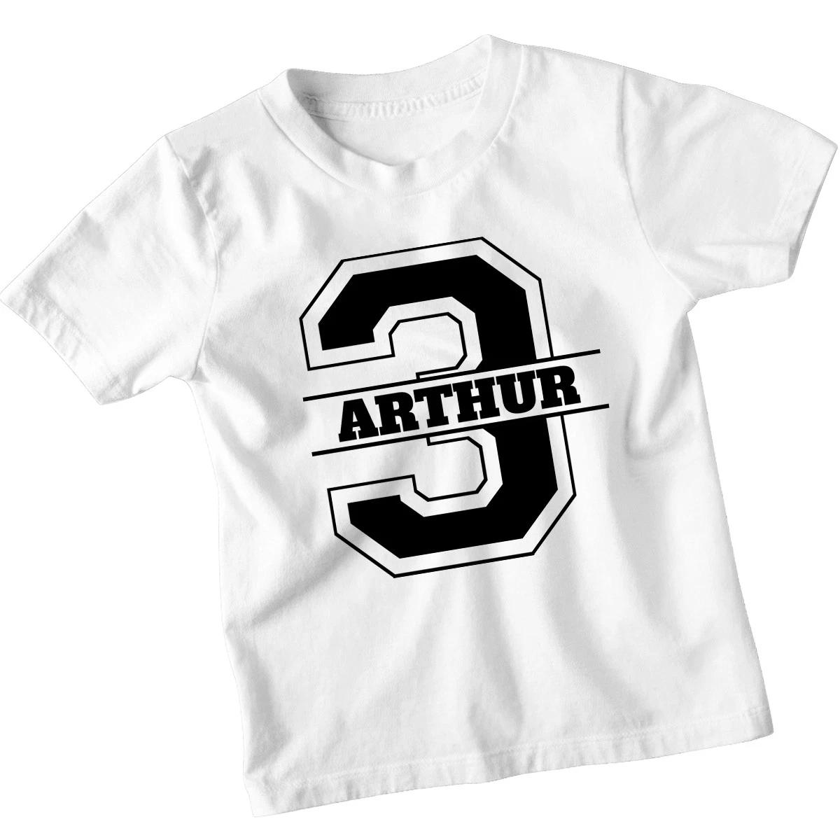 Personalised Arthur 3rd Birthday Kids T-Shirt Custom Name Age Boys Tee 100