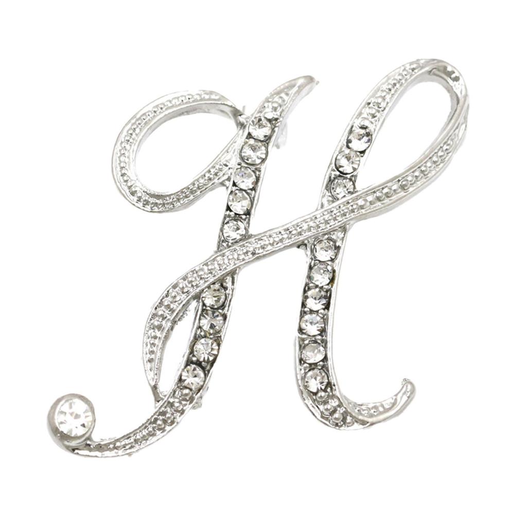 English Letter Brooch With Water Filled Diamond Alloy Chest Flower, Clothing Accessory Pin