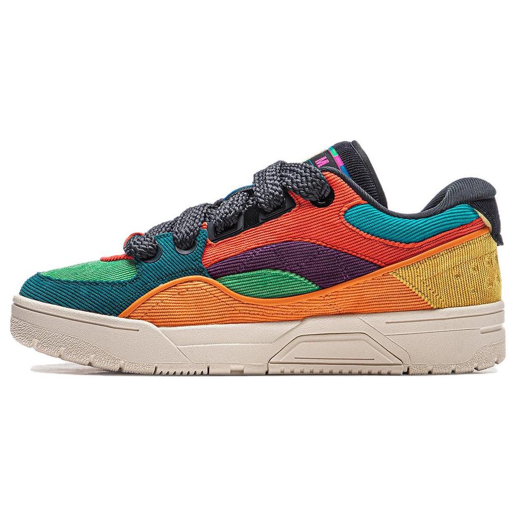 Li Ning RSR 101 XXL Slip Resistant Cushioning Lightweight Low Top Skateboard Shoes Unisex Red Green Orange ABCT041-3