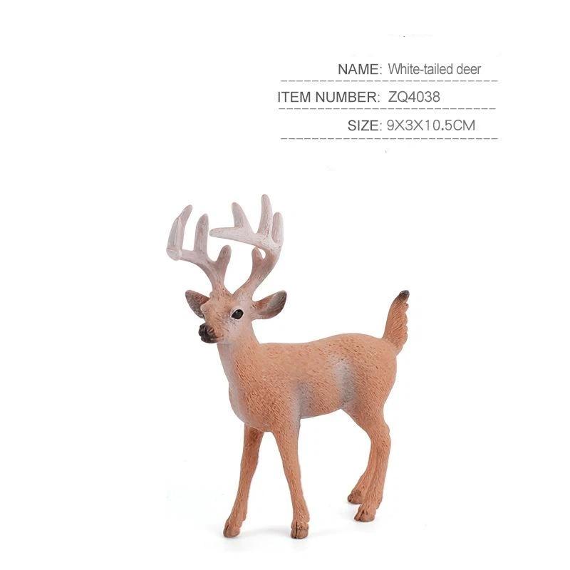 Deer Family Fox Artificial Animal Figures Cute Mini Resin Statues Smooth Surface for Desktop Display Home Decor Gifts