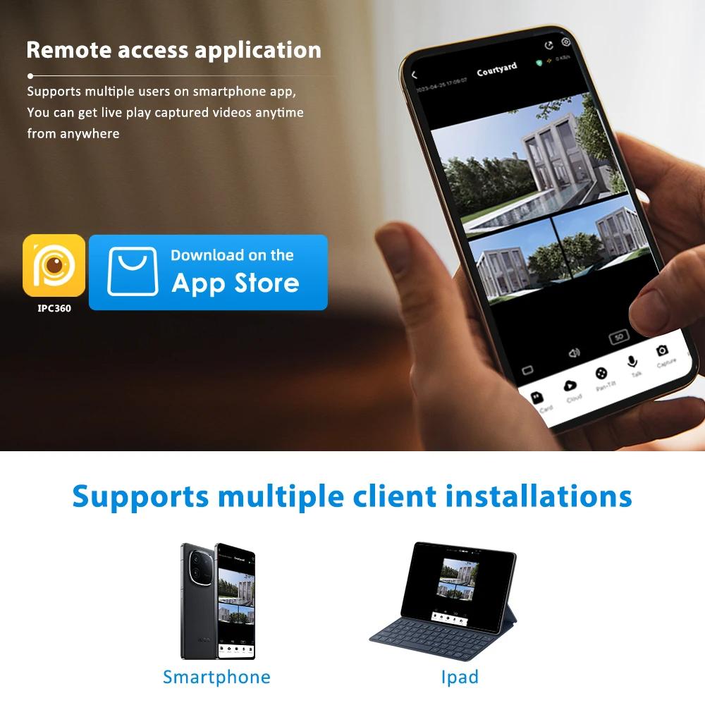 LS VISION 6K 12MP WiFi IP Camera Outdoor Three Lens Panoramic View PTZ IP Camera AI Tracking Security Protection CCTV Video Surveillance