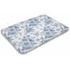Blue Floral Chinoiserie Bath Mat, 24x16 inch & 30x17 inch, Modern, Non-Slip, Water-Resistant, Indoor