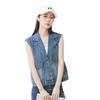 Women's Summer Denim Vest - High-End Design, Casual Sleeveless Outerwear, Short Jacket