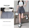 Women's Gray High-Waisted A-line Wide-Leg Suit Shorts - Slimming & Versatile for Summer 2024