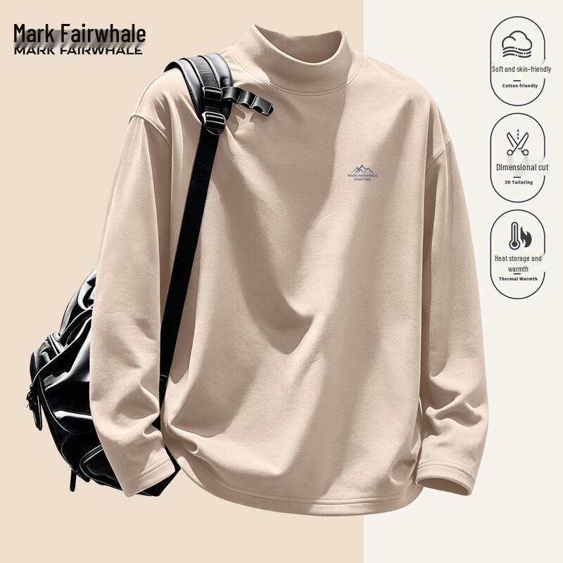 Mark Fairwhale Men's Long-Sleeve Mock Neck Casual T-Shirt