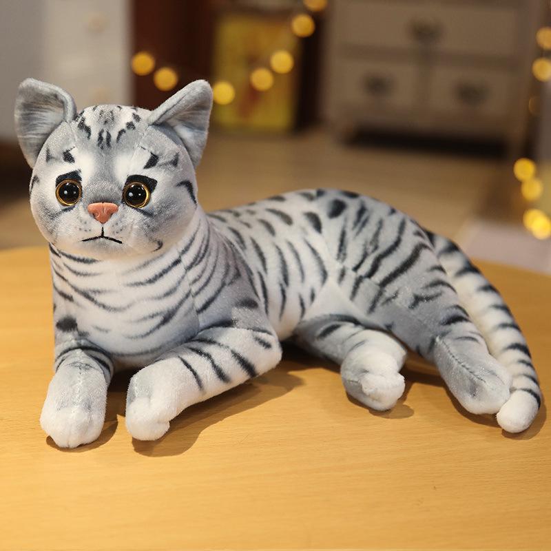 3D Cat Plush Toy Throw Pillow - Cute Stereo Cat Doll for Kids' Birthday Gift