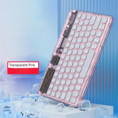 Transparent Wireless Bluetooth-compatible Keyboard Mute Lightweight Portable Compatible For Ipad