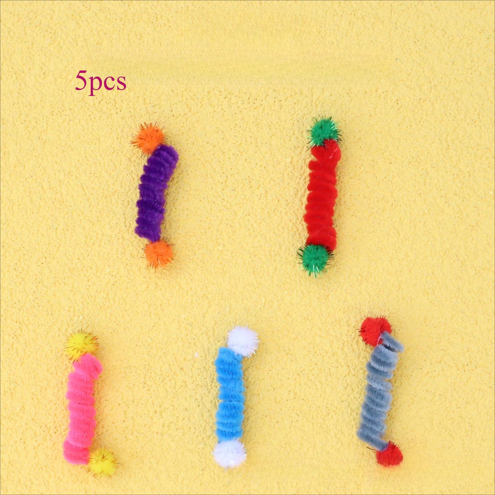 

5pcs/10pcs Plush Small Spring Cat Toy Candy Ball Throwing Ball Pet Toy