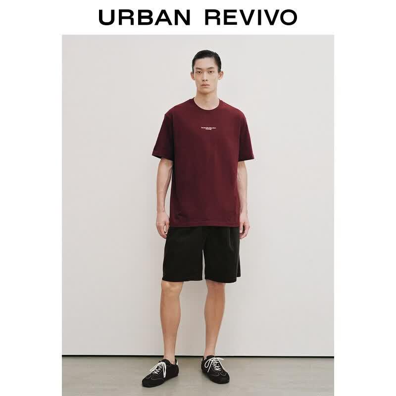 UR Men s Letter Print Cotton Short Sleeve T-Shirt UMM460086 XS