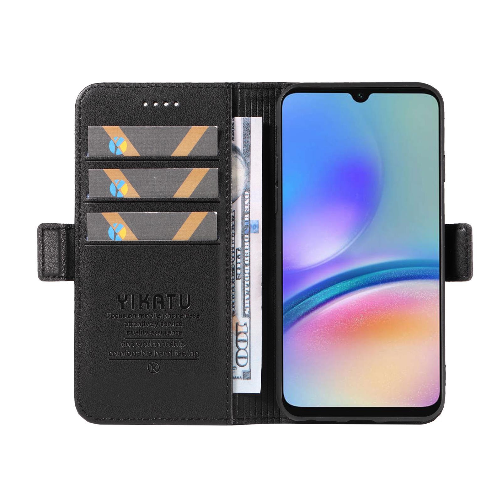 

YIKATU YK-003 For Samsung Galaxy A05s 4G Wholesale Phone Cases Leather Wallet Stand Cover Black