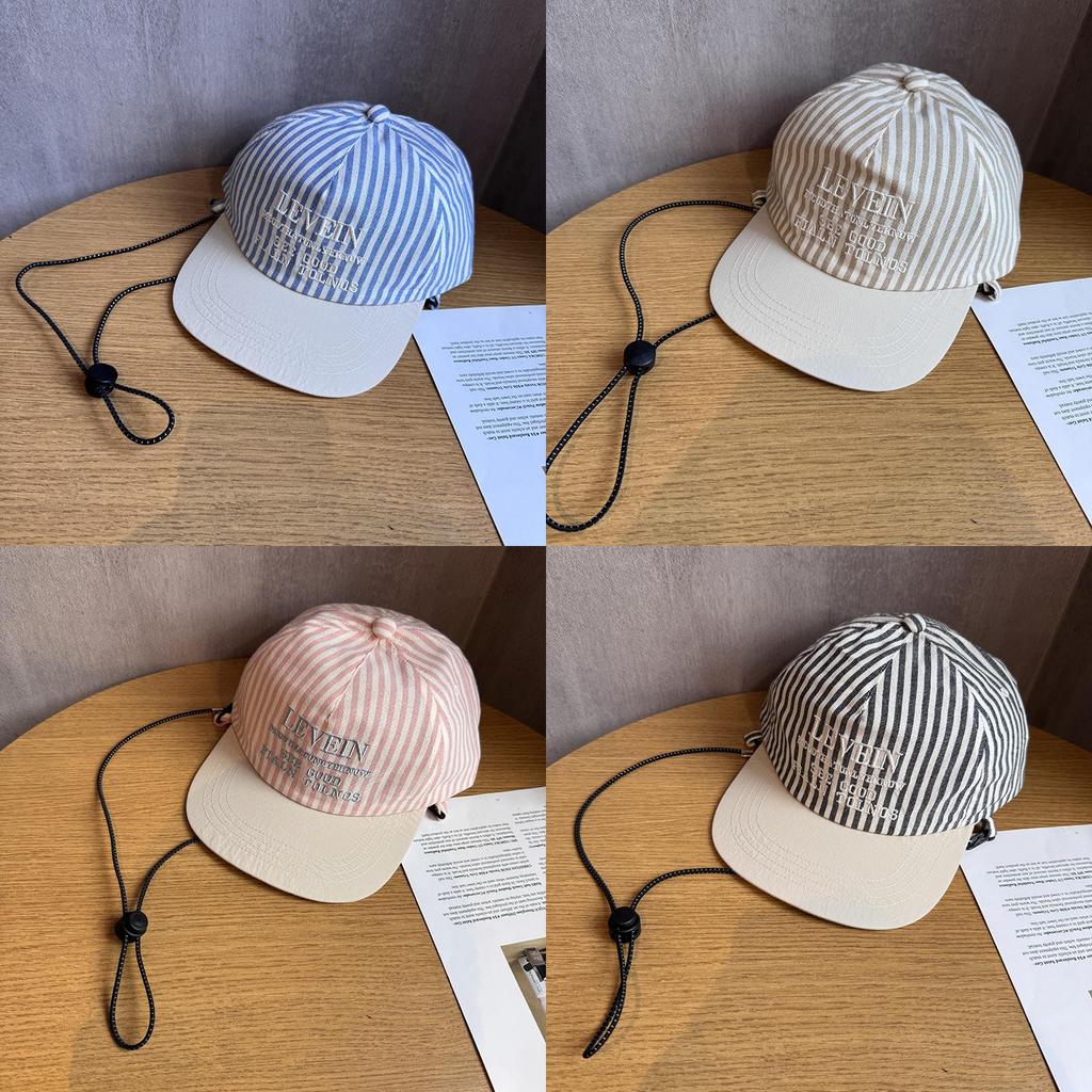 Parent Child Striped Embroidered Baseball Cap With Sun Protection For Summer Outdoor Activities