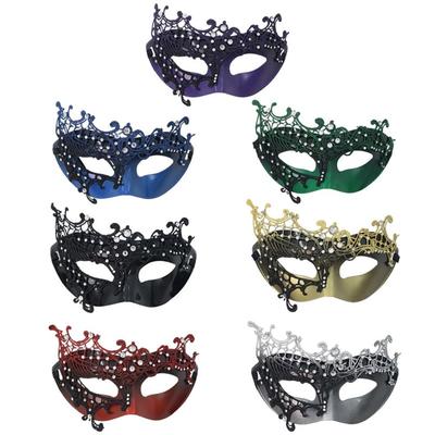 Rhinestone Decorated Party Mask Plastic Rhinestone Mask Refined Lace Mask  Costume Party