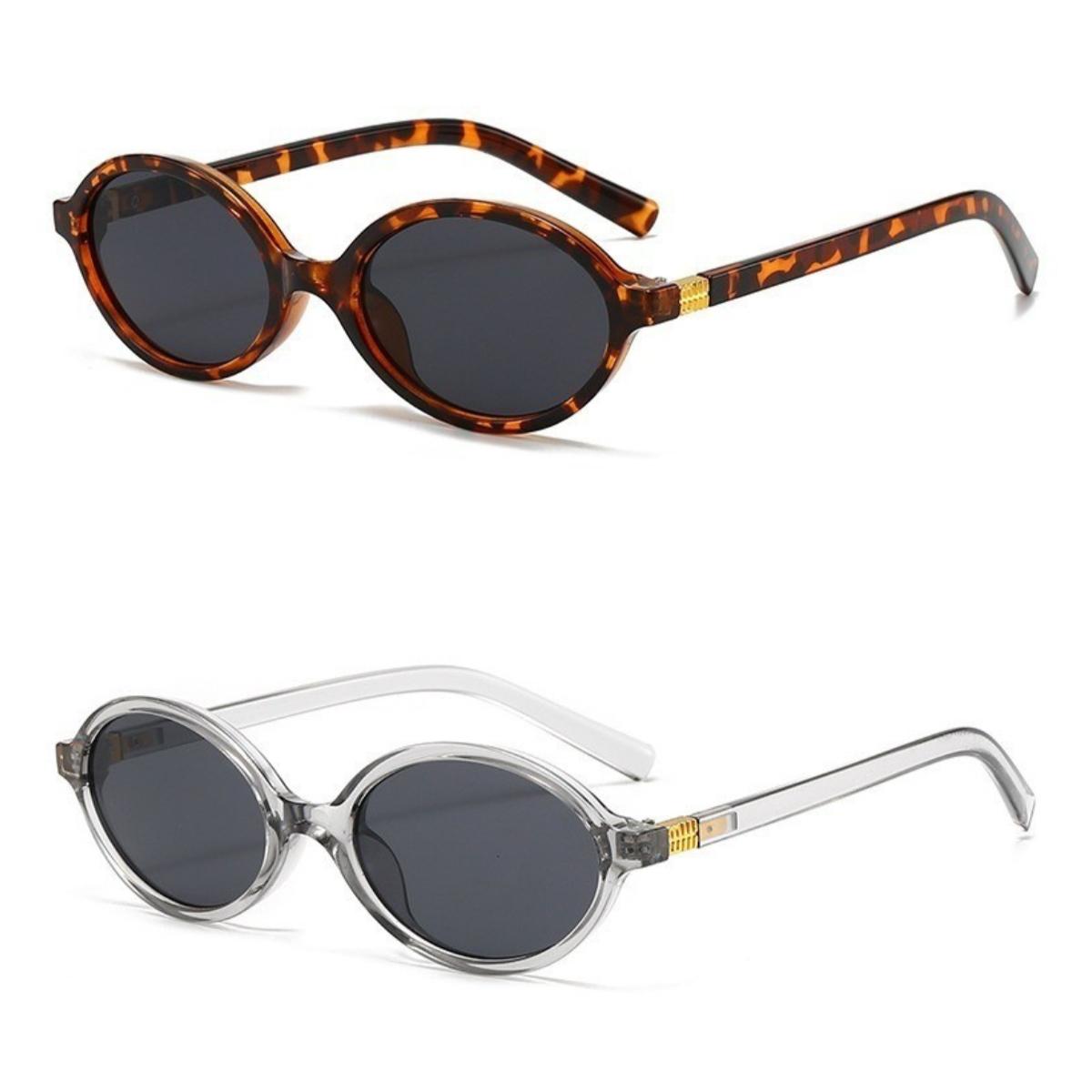 

2pcs Y2K Vintage Japan Korea Compact Frames Sunlasses Women Ins Europe America Gradient Color Optical Sunlasses