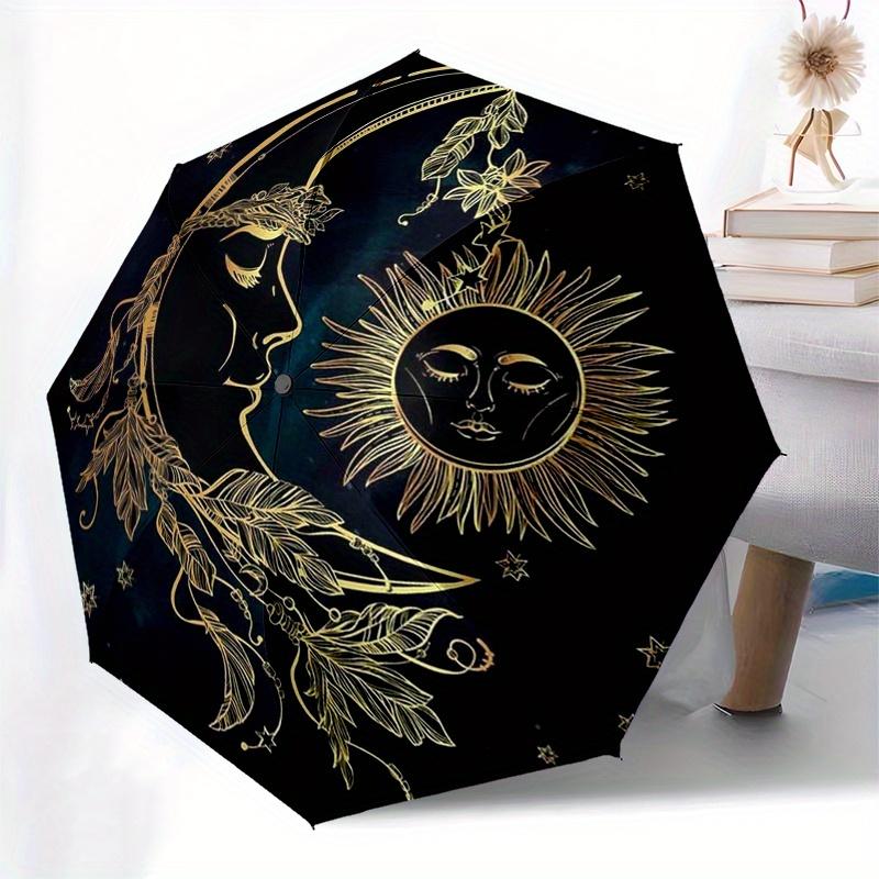 Goldene Mond- und Sonnen-Wandkunst-Dekoration, Himmlisches Boho-Schlafzimmer-Poster, Spirituelle Heimdekorationen für Wände, Abstrakte Yoga-Studio-Dekoration, Einzigartiges Geschenk
