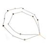 Fashion Layered Long Necklace Heart Pendant Zinc Alloy Double Layer Necklace for Women Girls