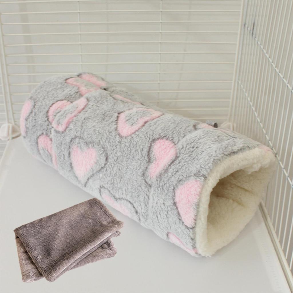 Small Pet Fleece Tunnel & Hammock: Hamster, Rat, Sugar Glider, Guinea Pig Hideout & Bed